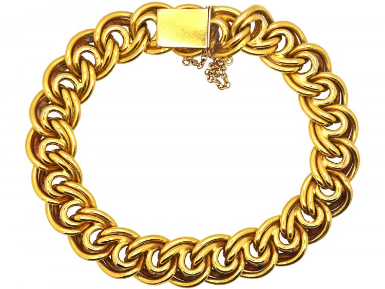 Early 20th Century French 18ct Gold Fancy Curb Bracelet