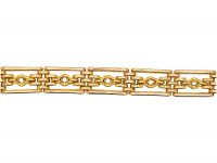 Edwardian 15ct Gold Gate Bracelet with Rope Detail