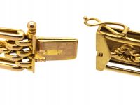 Edwardian 15ct Gold Gate Bracelet with Rope Detail