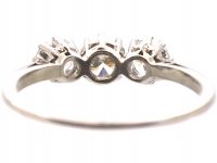 Early 20th Century Platinum, Three Stone Diamond Ring