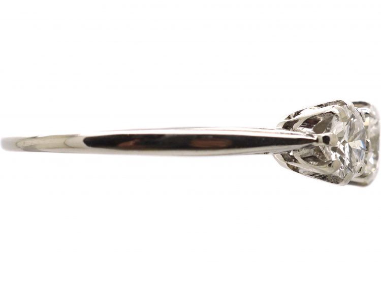 Early 20th Century Platinum, Three Stone Diamond Ring