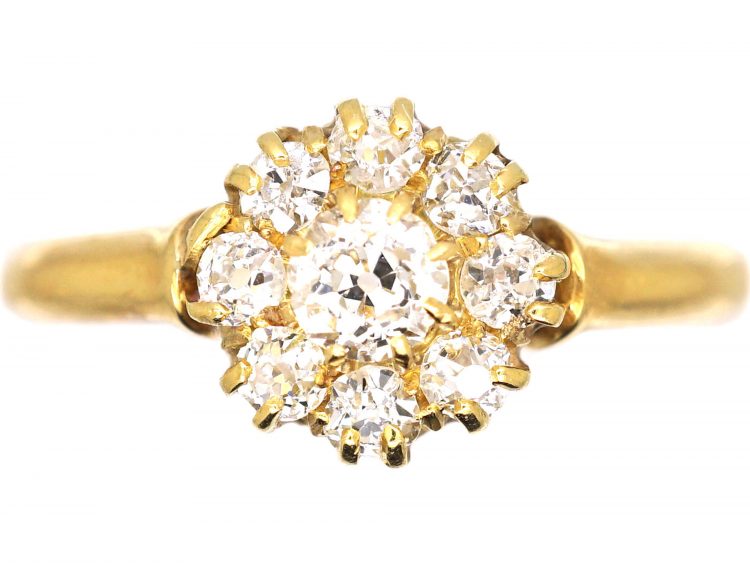 Edwardian 18ct Gold, Diamond Cluster Ring