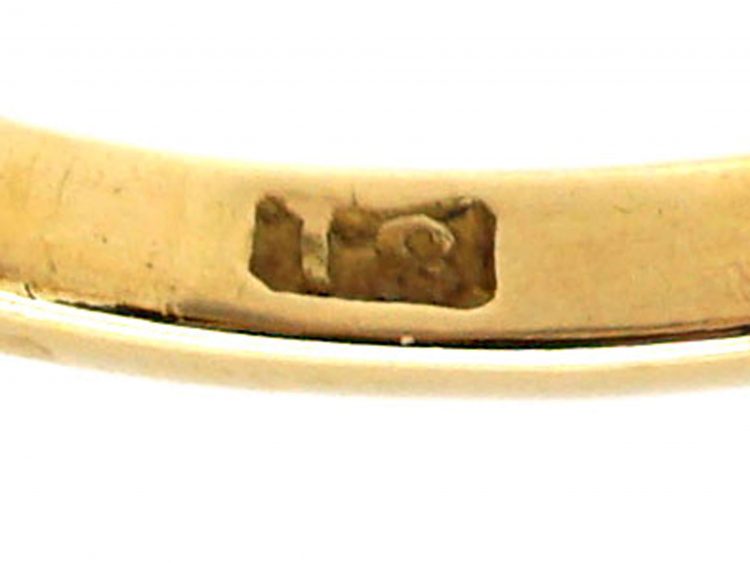 Edwardian 18ct Gold Crossover Ring set with Opals & Diamonds by Alabaster & Wilson