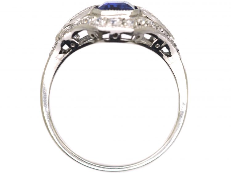 Art Deco Platinum & 18ct White Gold, Sapphire & Diamond Ring