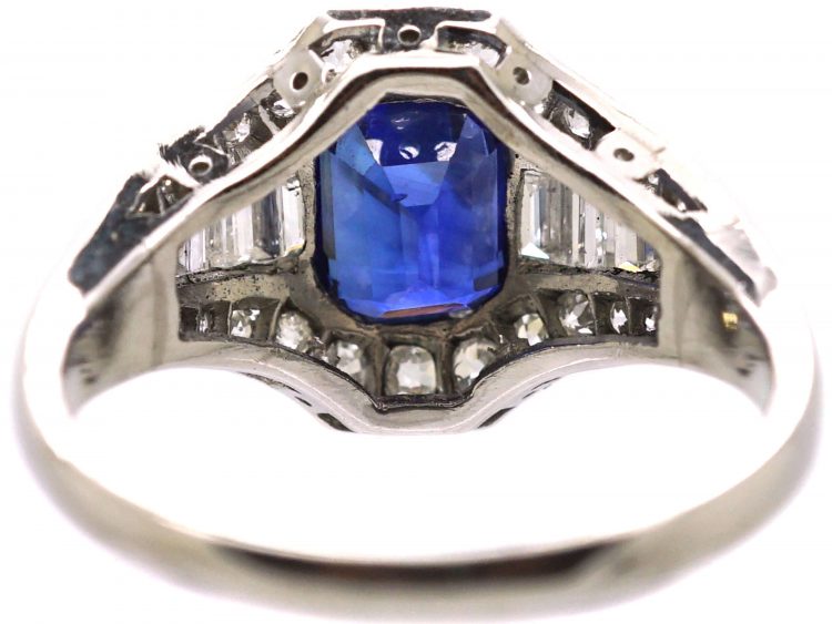 Art Deco Platinum & 18ct White Gold, Sapphire & Diamond Ring