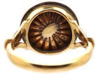 Early 20th Century 18ct Gold Swedish Ring with 14ct Gold Russian Citrine & Rose Diamond Cluster Signed Faberge
