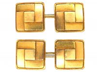Art Deco 18ct Gold Geometric Cufflinks made by Cartier. Paris