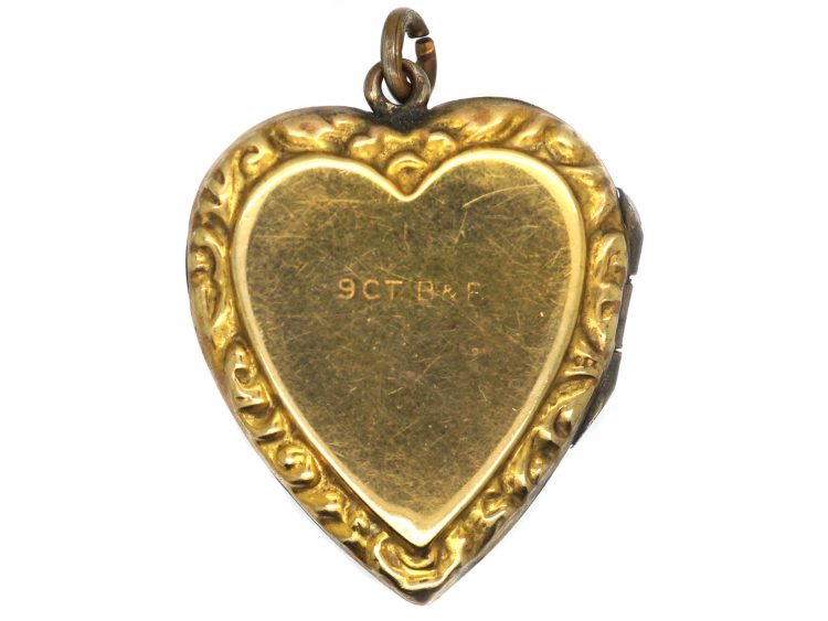 Early 20th Century 9ct Back & Front Heart Shaped Locket