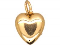 Edwardian 15ct Gold Heart Pendant set with Natural Split Pearls
