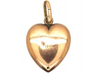 Edwardian 15ct Gold Heart Pendant set with a Natural Split Pearl