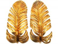 Vintage 14ct Gold Feather Earrings by Tiffany & Co Vintage 14ct Gold Feather Earrings by Tiffany & Co