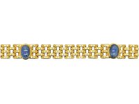 Retro 18ct Gold Bracelet set with Four Cabochon Sapphires Retro 18ct Gold Bracelet set with Four Cabochon Sapphires