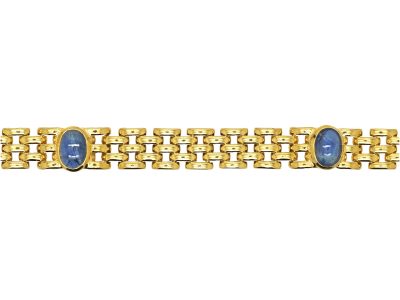Retro 18ct Gold Bracelet set with Four Cabochon Sapphires