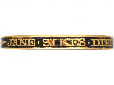 Georgian 18ct Gold & Black Enamel Mourning Ring