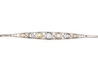 Edwardian 18ct White Gold, Natural Pearl & Diamond Bracelet Edwardian 18ct White Gold, Natural Pearl & Diamond Bracelet