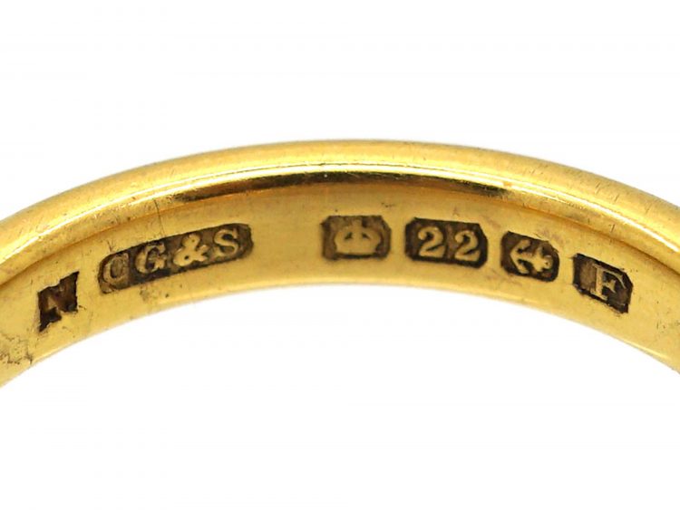 22ct Gold Wedding Ring Assayed in 1930 by Charles Green & Sons