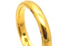 22ct Gold Wedding Ring Assayed in 1930 by Charles Green & Sons