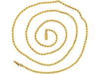 Edwardian 15ct Gold Narrow Prince of Wales Twist Chain