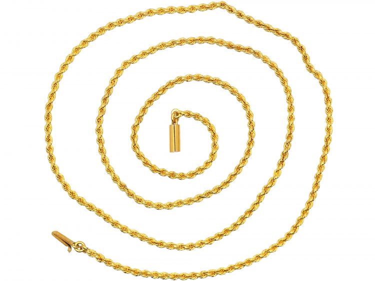 Edwardian 15ct Gold Narrow Prince of Wales Twist Chain