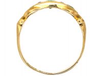 Edwardian 18ct Gold Three Stone Green Garnet & Diamond Ring