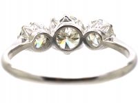 Mid Century Platinum Three Stone Diamond Ring