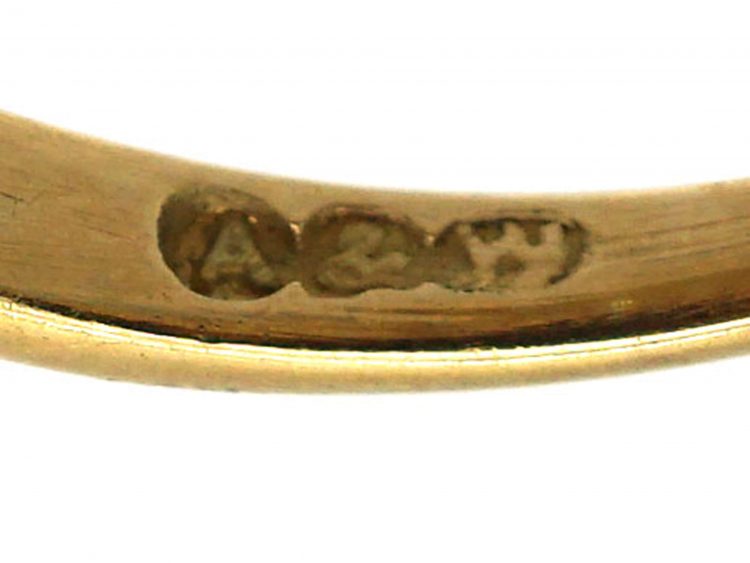 Edwardian 18ct Gold Three Row Old Mine Cut Diamond Ring by Alabaster & Wilson