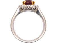 Millenium 18ct Gold, Burma Ruby & Diamond Cluster Ring