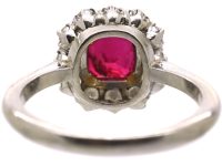 Millenium 18ct Gold, Burma Ruby & Diamond Cluster Ring