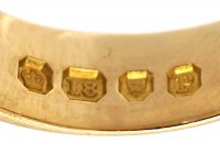 Edwardian 18ct Gold Buckle Ring set with Two Diamonds