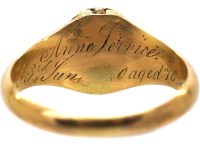 Early Victorian 15ct Gold Locket Ring with Enamel & Diamond Forget me Not