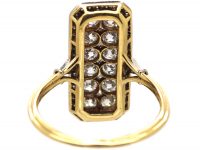 Art Deco 14ct Gold & Platinum Rectangular Ring set with Diamonds