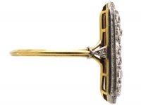 Art Deco 14ct Gold & Platinum Rectangular Ring set with Diamonds