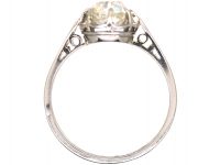 Early 20th Century French Platinum Solitaire Diamond Ring