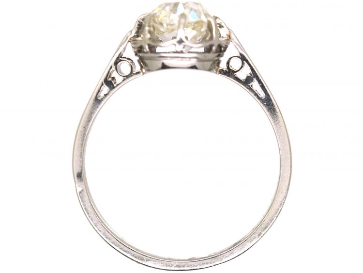 Early 20th Century French Platinum Solitaire Diamond Ring