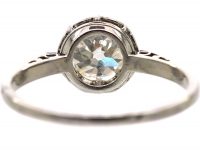 Early 20th Century French Platinum Solitaire Diamond Ring