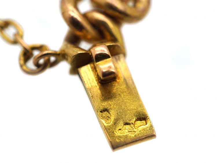 French 19th Century 18ct Gold Bracelet with Winged Cherub
