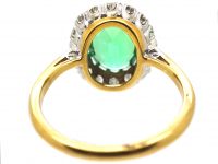 18ct Gold & Platinum 18ct Gold Cluster Ring set with a Mint Green Tourmaline & Diamonds by Charles Green & Sons