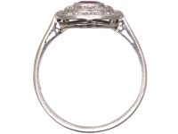 Edwardian 18ct White Gold, Ruby & Diamond Oval Cluster Ring