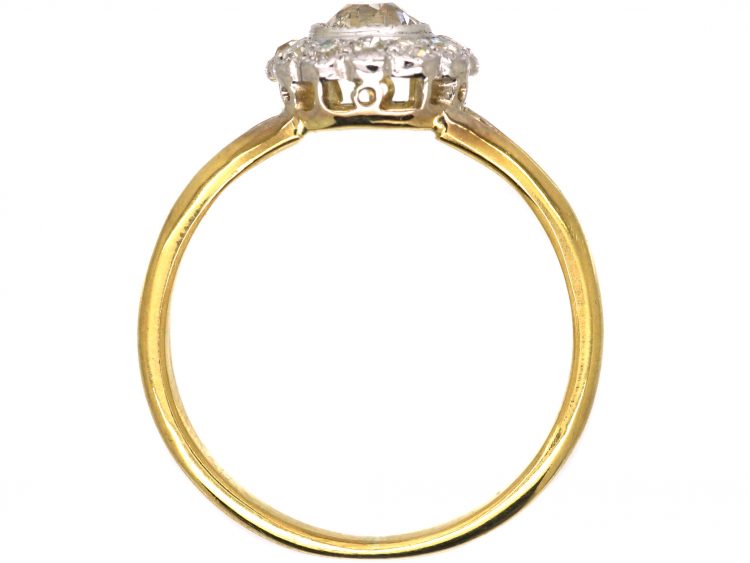Edwardian 18ct Gold & Platinum, Diamond Daisy Cluster Ring
