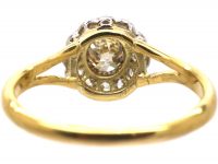 Edwardian 18ct Gold & Platinum, Diamond Daisy Cluster Ring