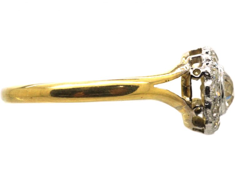 Edwardian 18ct Gold & Platinum, Diamond Daisy Cluster Ring