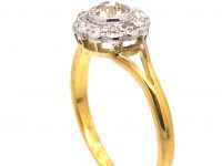 Edwardian 18ct Gold & Platinum, Diamond Daisy Cluster Ring