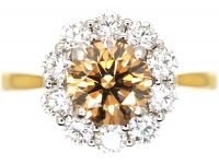 18ct Gold Fancy Brown Diamond Cluster Ring