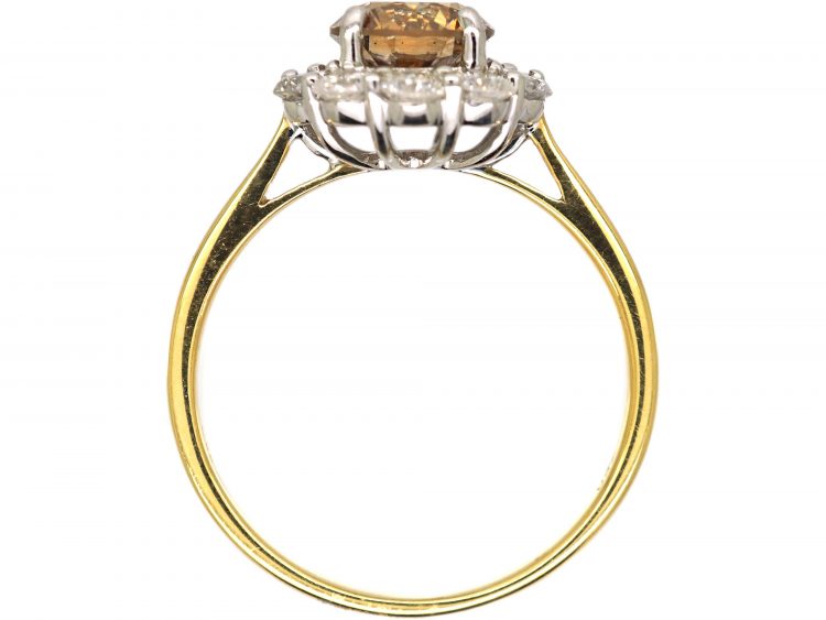 18ct Gold Fancy Brown Diamond Cluster Ring