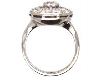 Art Deco 18ct White Gold Diamond Cluster Ring with Openwork Detail