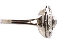 Art Deco 18ct White Gold Diamond Cluster Ring with Openwork Detail