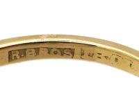 Edwardian 18ct Gold & Platinum, Diamond Cluster Ring with a Diamond on either side