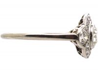 Art Deco Platinum, Three Stone Diamond Cluster Ring