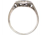 Edwardian Platinum, Sapphire & Two Row Diamond Cluster Ring