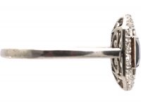Art Deco Platinum, Sapphire & Diamond Octagonal Ring
